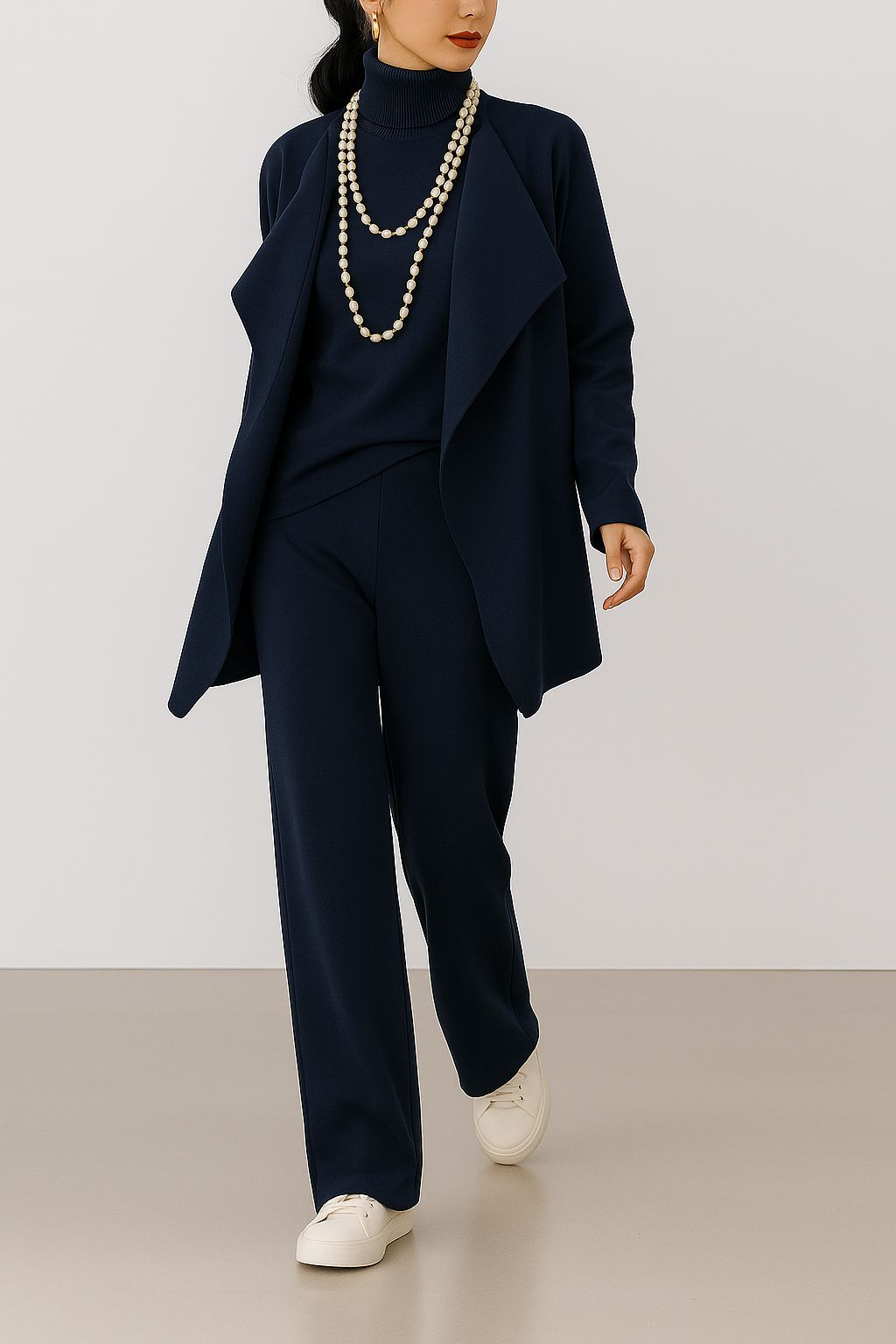 3-Piece Set – Cardigan, Top & Wide-Leg Pants